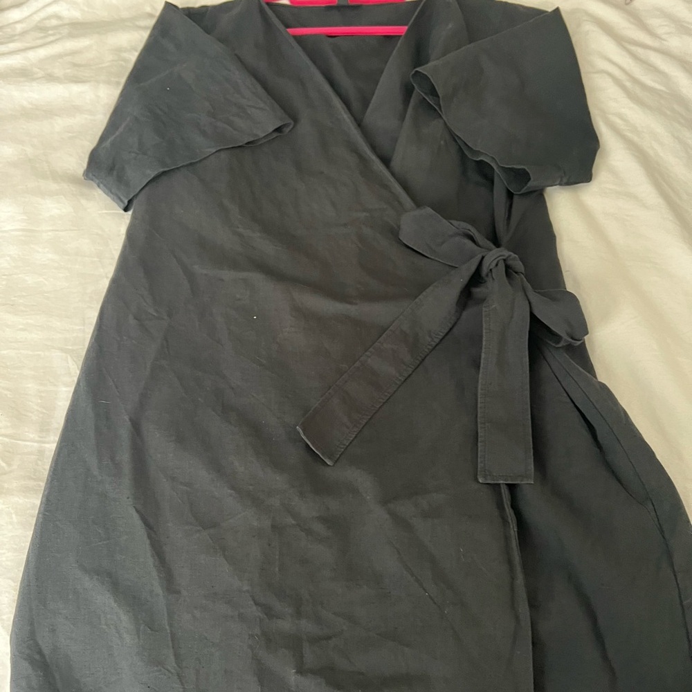 COS mini wrap dress in washed black